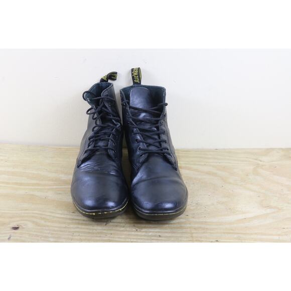 Dr Doc Martens Boots Mens 11 Black Leather Tobas Combat Shoes - Picture 2 of 14